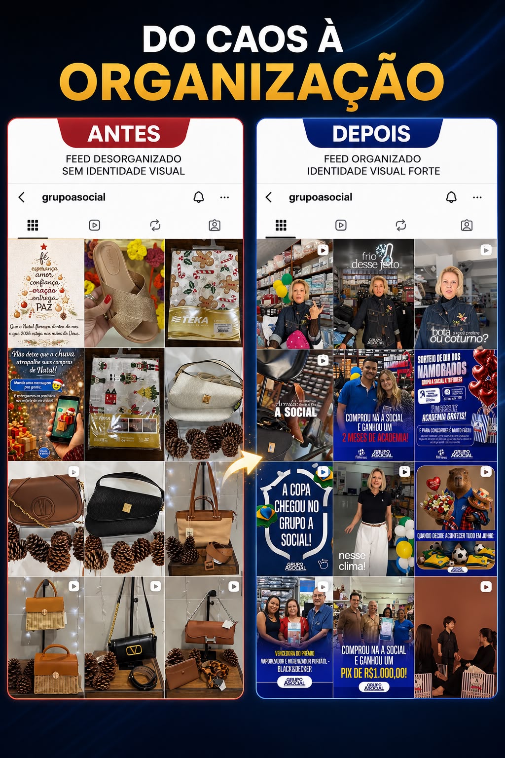 Antes e depois — Grupo A Social